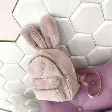 冬季新款卡通毛绒双肩包女儿童可爱兔子耳朵幼儿园宝宝男童公主萌