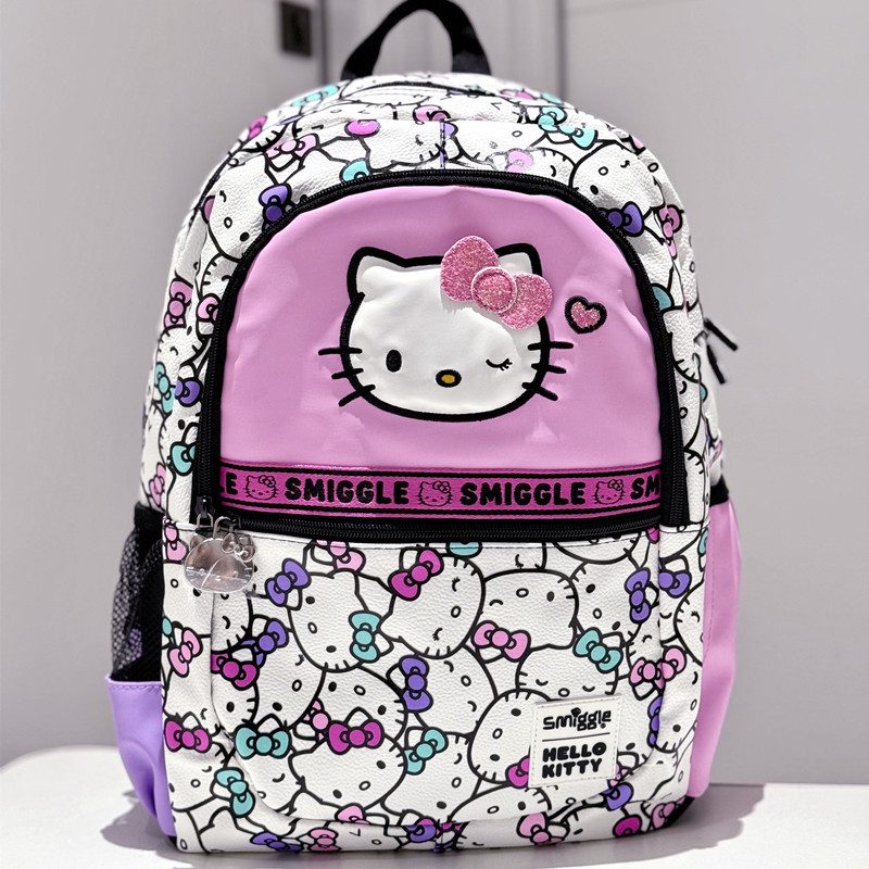澳洲Smiggle書包1-6年級學生雙肩hellokitty大號減壓背包多功能禮