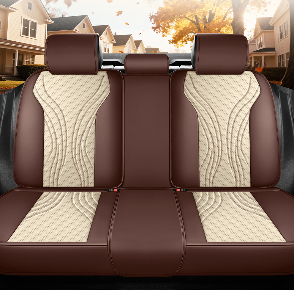 New foreign trade model Nappa leather car seat cushion wholesale, suitable for all seasons, perforated and breathable, full-cover car seat cushion and seat cover