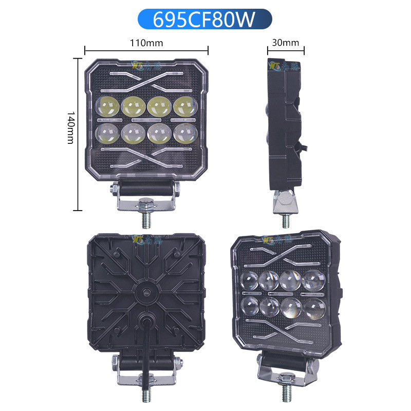 Lámpara de camión LED luces todoterreno faro de techo de alta potencia 4 pulgadas lámpara cuadrada parpadeo de pavimentación de pavimentación de la lámpara transformada image 9