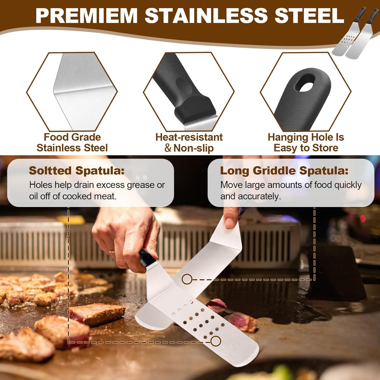 Amazon spot transfronterizo de acero inoxidable al aire libre placa de hierro BBQ conjunto completo de herramientas de parrilla combinadas