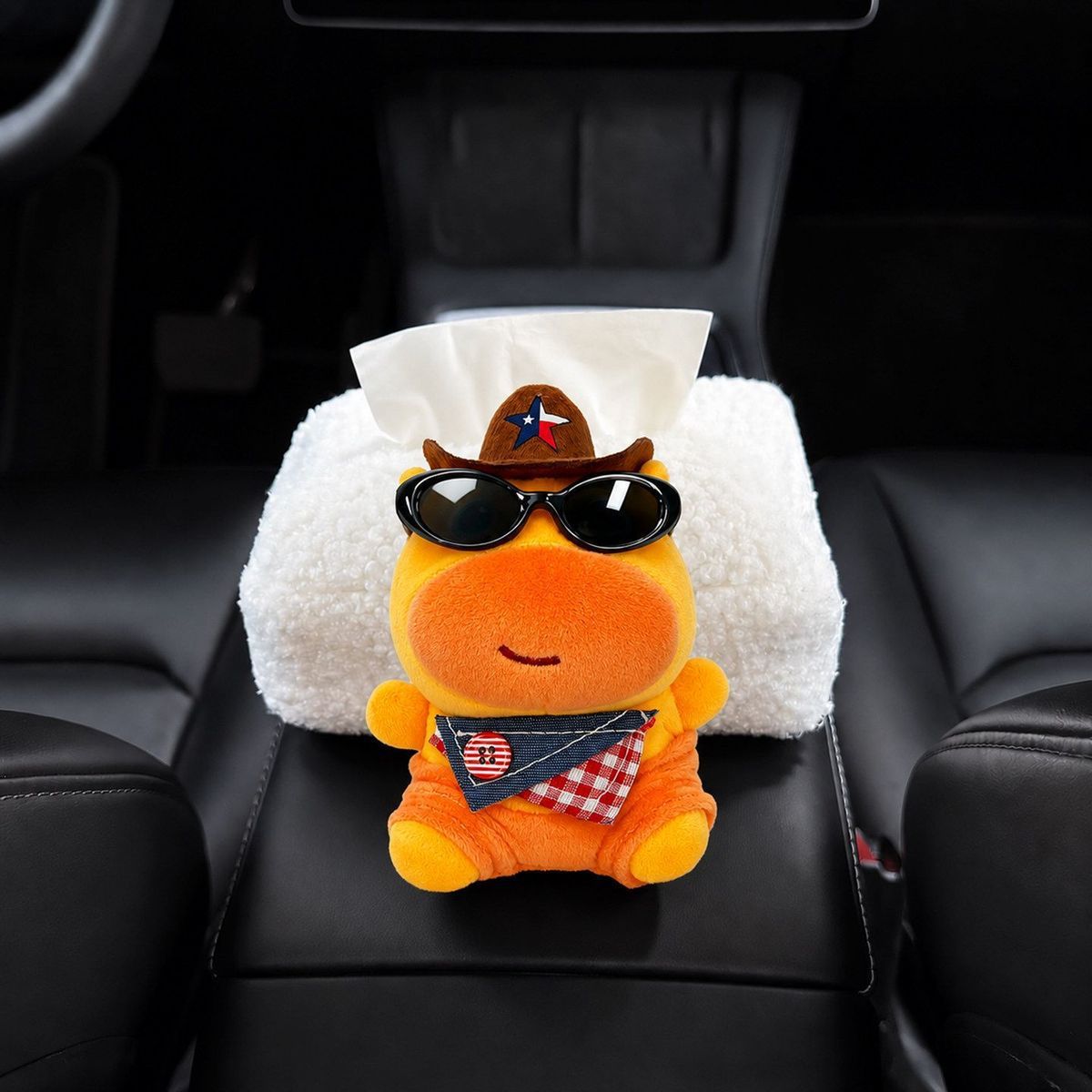 Lulu Car Tissue Box, Wool Lamb Fleece Tissue Box, Cute Capybara Lulu Tissue Box for Car, for Women