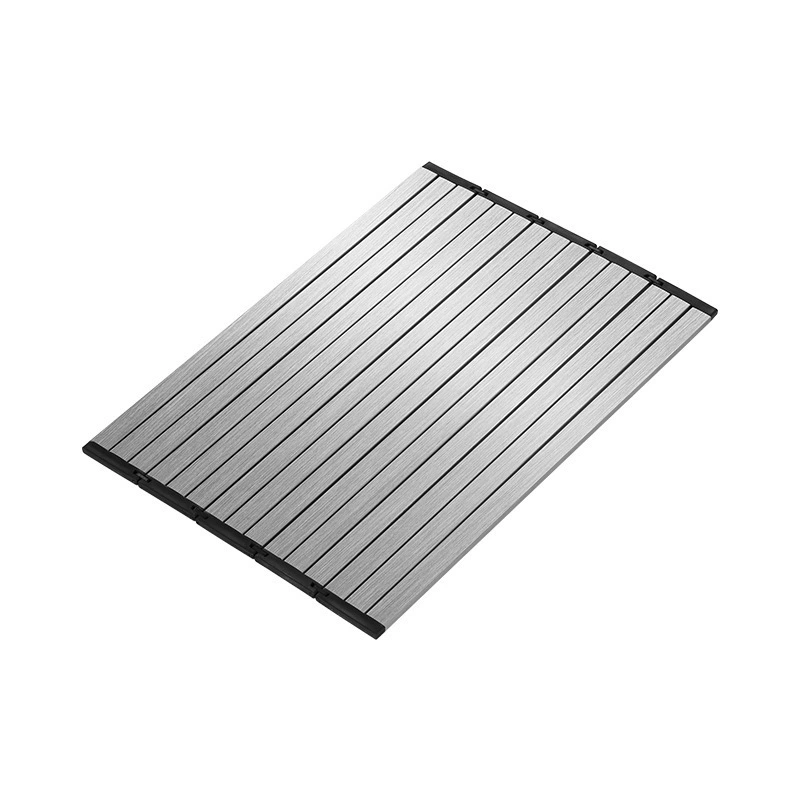 Foldable Stainless Steel Drying Rack with Antibacterial Non-Slip Cutting Board for Home Use
