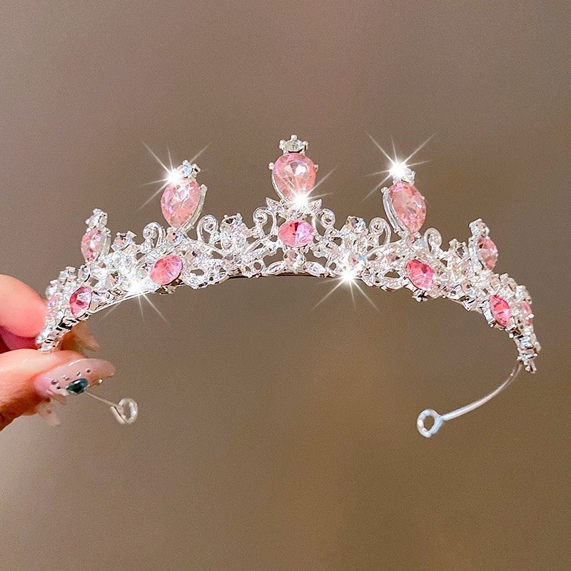 Tombro de corona para niños pequeña princesa corona diadema de cumpleaños accesorios para el cabello de cristal para niñas regalo de cumpleaños