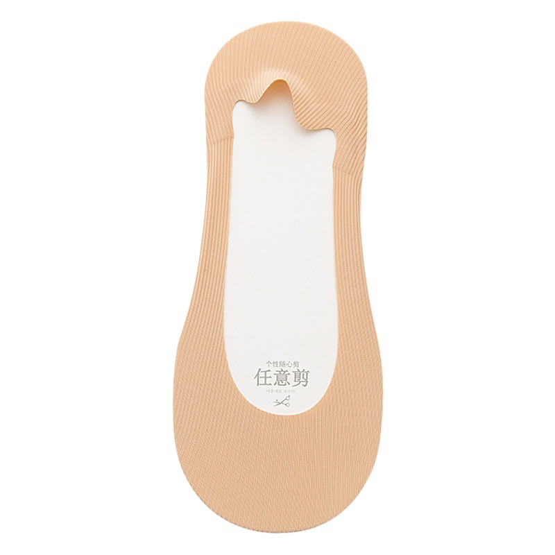 Calcetines de tobillo primavera y verano de las mujeres de hielo fino de seda de boca baja calcetines invisibles de silicona antideslizante de algodón calcetines de las mujeres calcetines sin talón caída