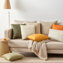 复古PU皮面抱枕客厅高级感沙发腰靠枕午睡床头靠垫汽车腰枕免洗