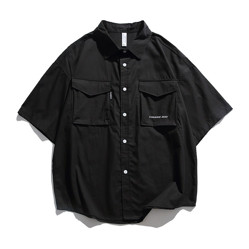 Рубашка с короткими рукавами для мужчин летом прилив японская свободная модная рубашка повседневная дикая куртка для мальчиков