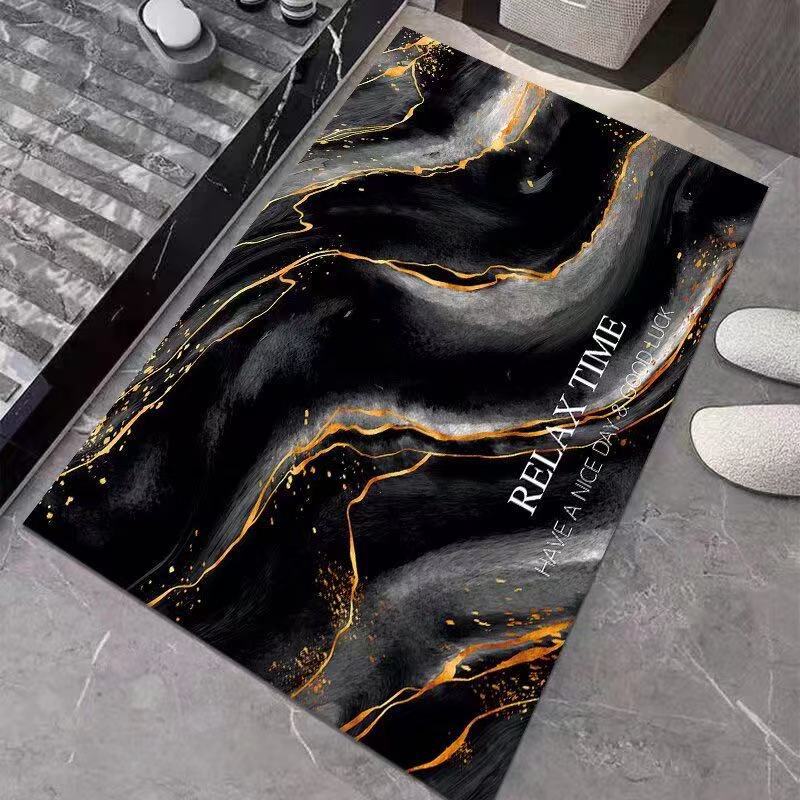 Light Luxury Marble Diatom Mud Bathroom Dirt-Resistant, Water-Absorbent, Non-Slip Floor Mat, Household Entrance Door Mat, Kitchen Mat in Stock