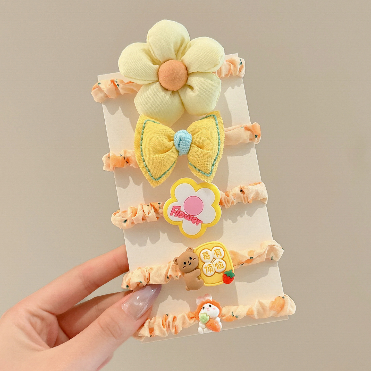 Anillo de cabello para niños joyas de cabello para bebés niñas pulgar pequeño correa de goma de dibujos animados para niñas no lastimar cabello lindos cabello