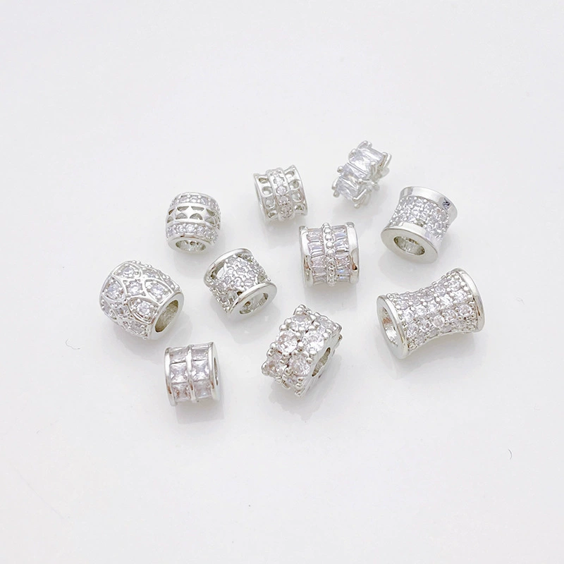 Платиновый zirconium с шестернями, бусины, браслет с бусами, ожерелье, материал, аксессуары, со снежинками