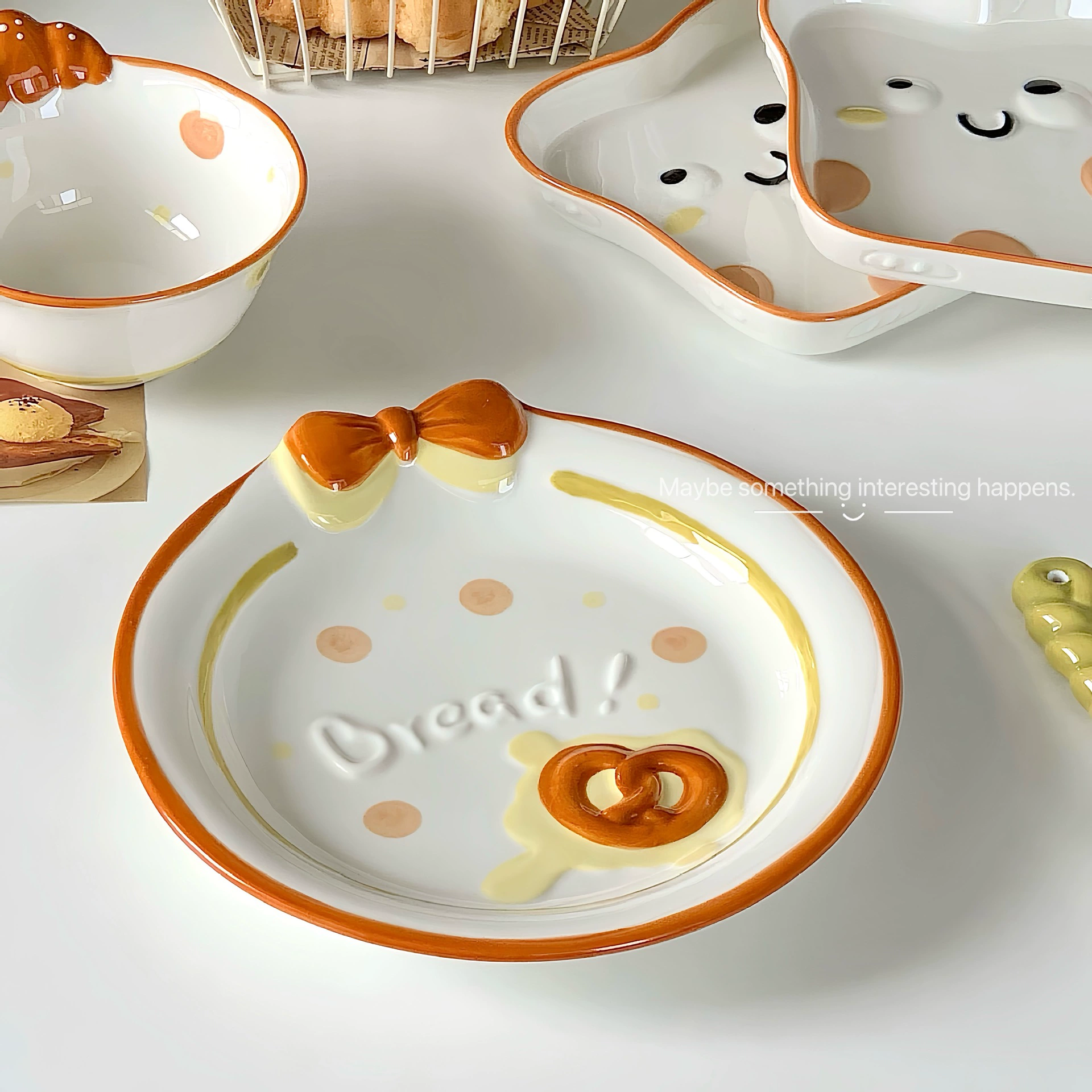 Cute ceramic tableware, cartoon brand high quality set, full set