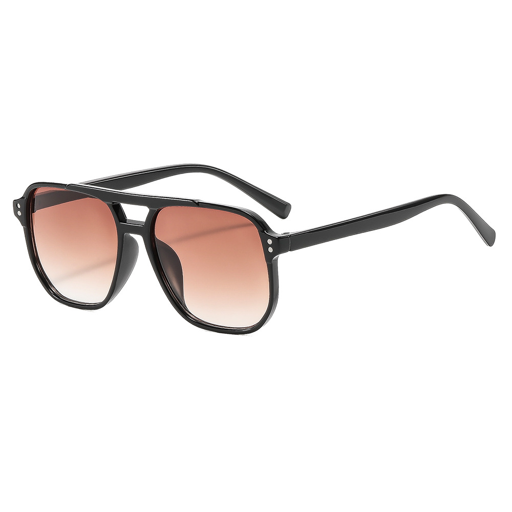 Gafas de sol vintage de doble puente, estilo transfronterizo, modernas y sencillas, con montura grande y lentes de estilo oceánico.