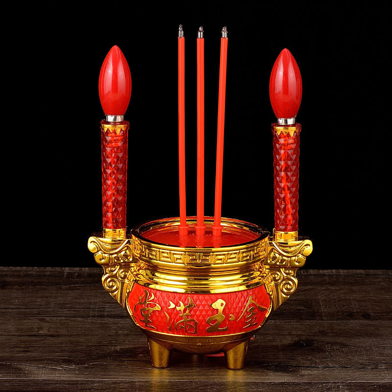 Birthday housewarming electric candles and electric incense electronic incense candles for Buddha incense burner candles all in one to worship ancestors and offer lamps