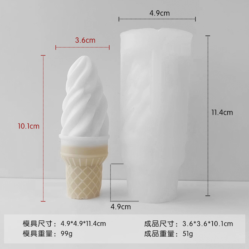 DIY decoración de la torta helado silicona molde casero cono yeso epoxi aromaterapia vela herramienta