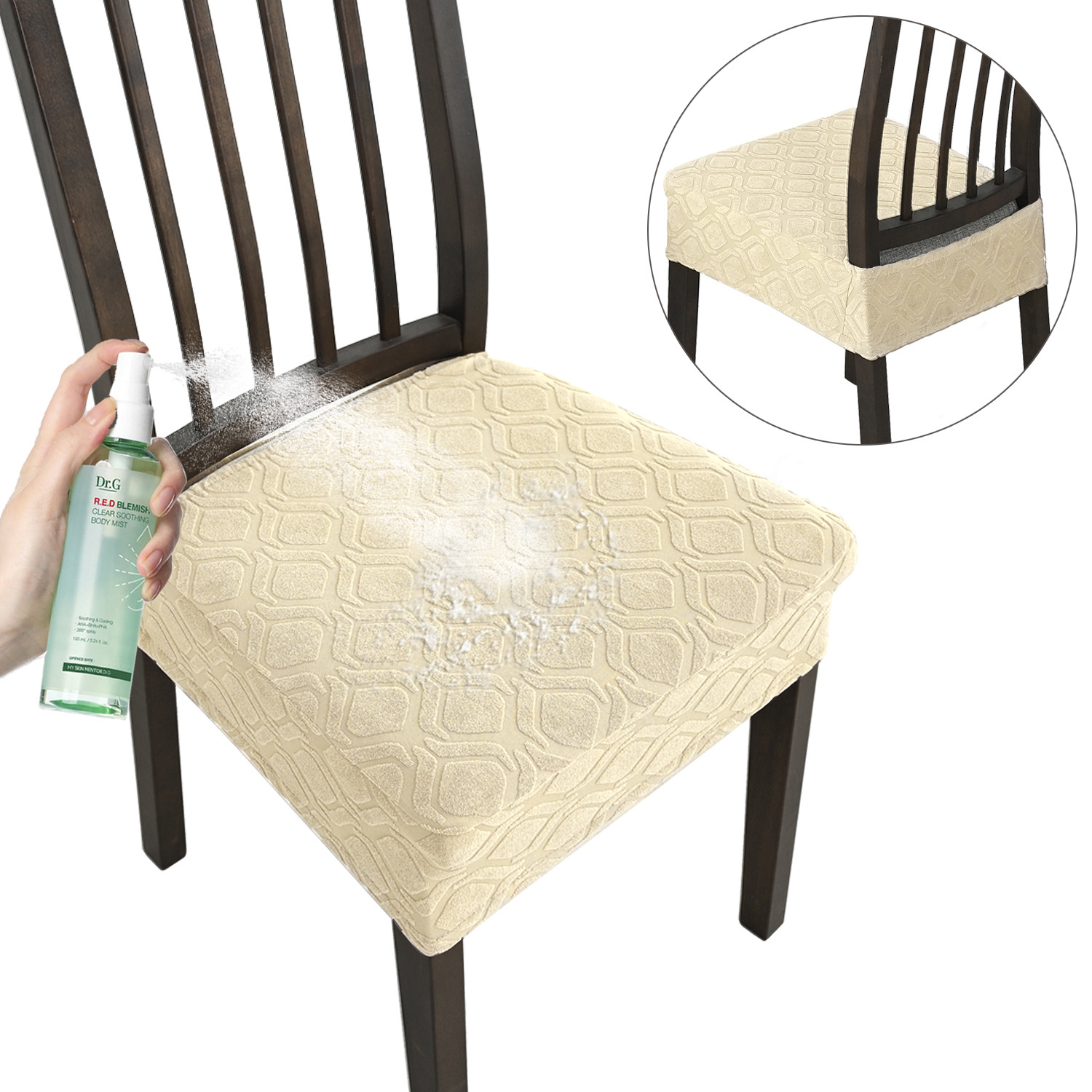 Cross-border impermeable pequeña ronda jacquard casa cubierta de la silla de punto elástico cubierta de la silla funda de cojín