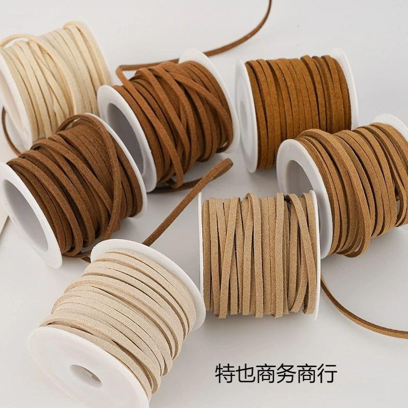 2,6 мм корейская бархатная кожаная веревка, двусторонняя замшевая веревка, ручная работа, упаковка для букета из тортов, тонкая лента, бархатная лента