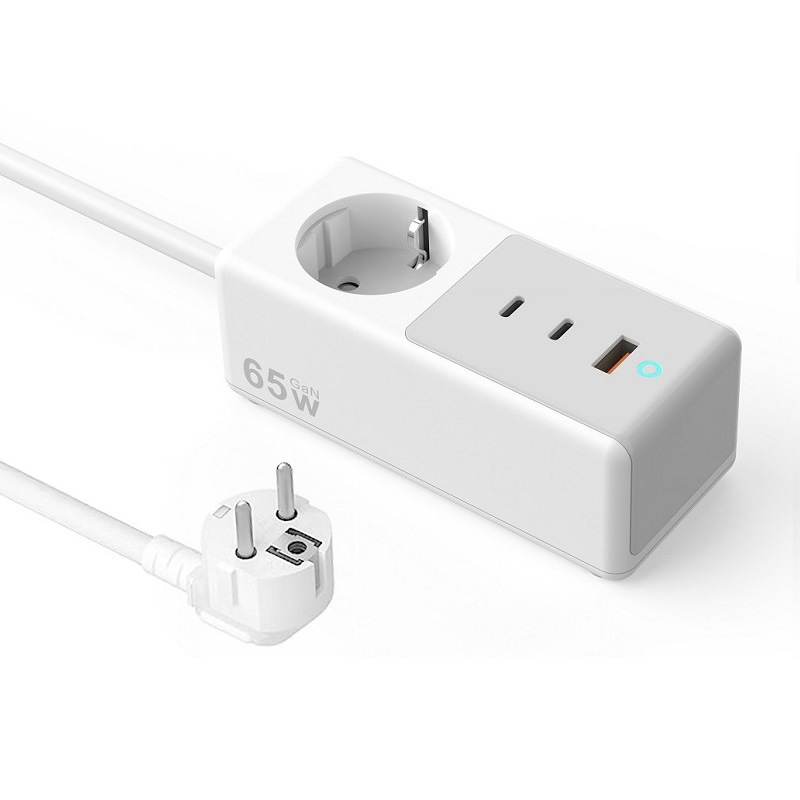 TY2332-65W欧规韩规1AC氮化镓排插65W