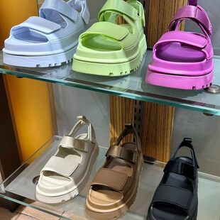 UG Sandals Velcro Thick Sole Increase Comfort Versatile Casual Open-Toe Beach Sandals Women's Height-increasing Shoes