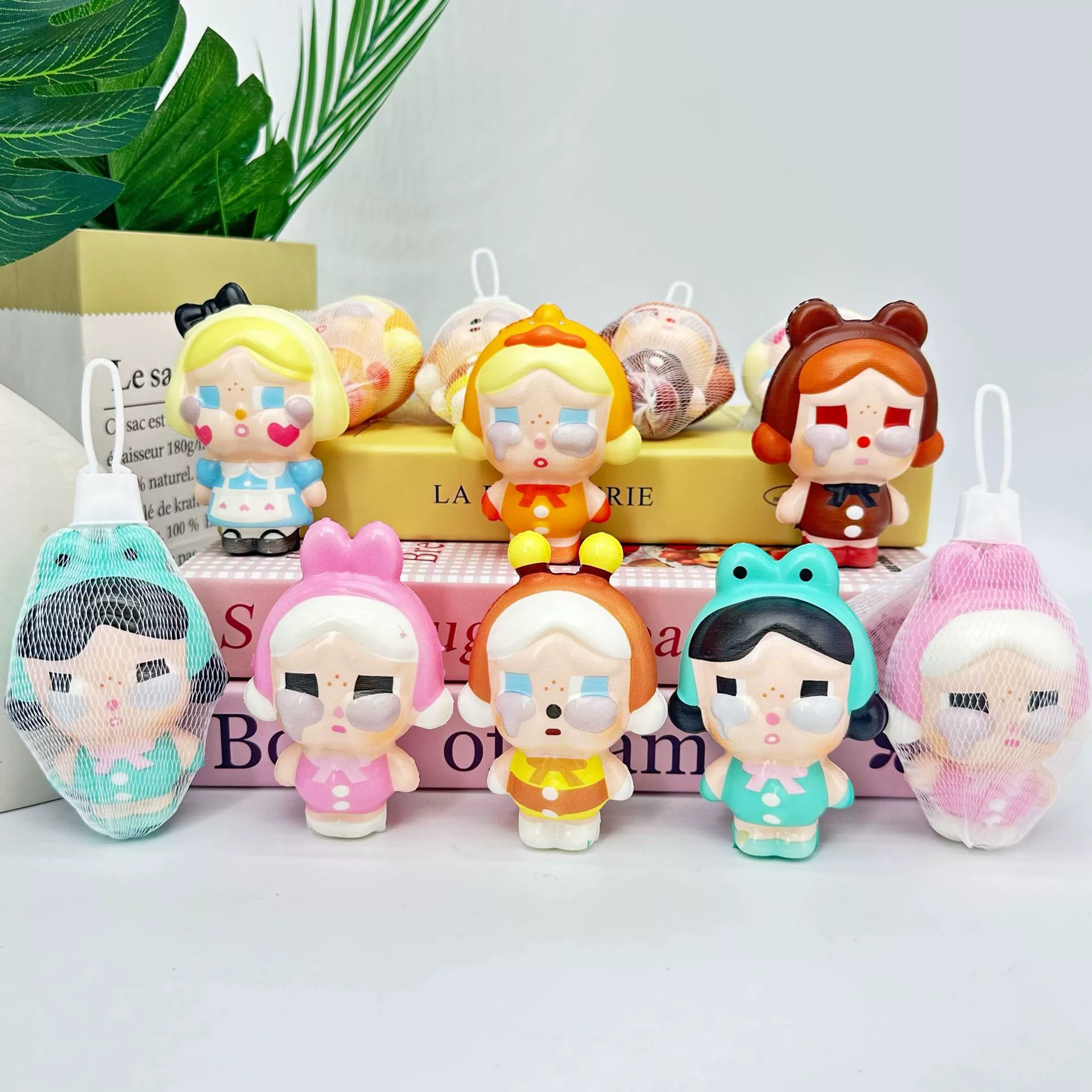 Игрушка, сетчатый мешок, слайм, мультяшная мини-фигурка, антистресс