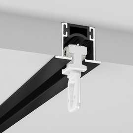 内嵌入式滑轨 预埋隐形顶装窗帘导轨 自由弯曲U型L型静音窗帘轨道