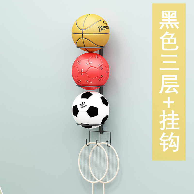 후크가 있는 벽의 검정색 3겹