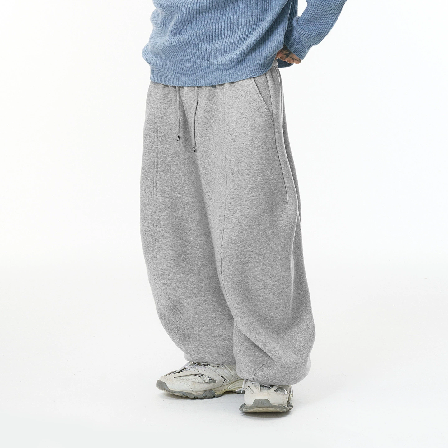 捷展男装|刀锋束脚卫裤25冬季新品32支美式运动阔腿抓绒休闲卫裤