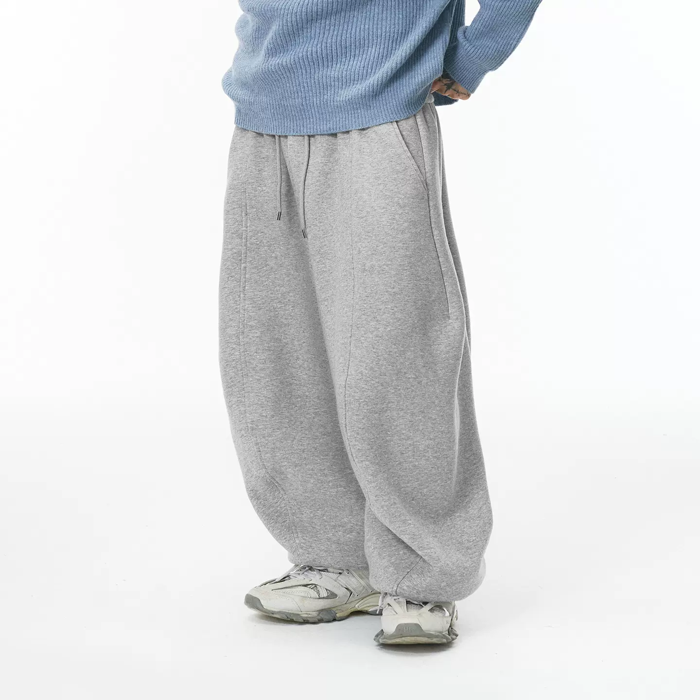 捷展男装|刀锋束脚卫裤25冬季新品32支美式运动阔腿抓绒休闲卫裤