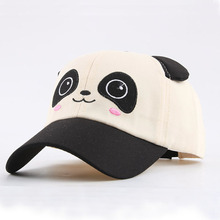 外贸儿童帽子批发超萌熊猫卡通男童棒球帽春季薄款新款女童鸭舌帽