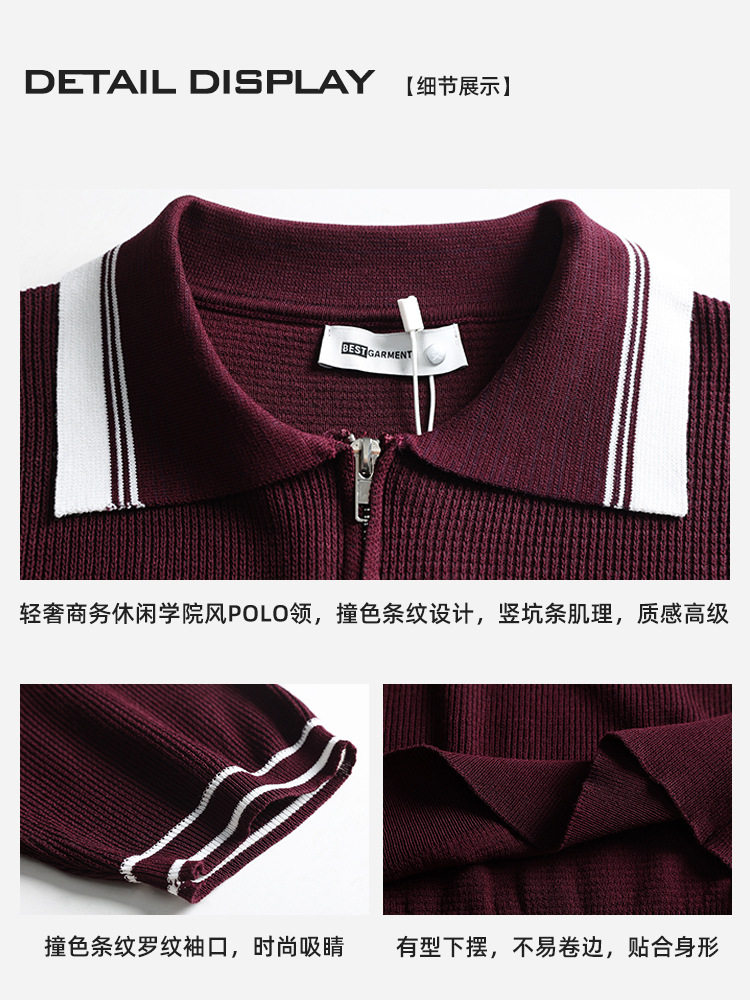 Hombre viejo dinero waffle jersey polo de punto hombre verano con solapa de manga corta casual camisa polo de alta calidad para hombres