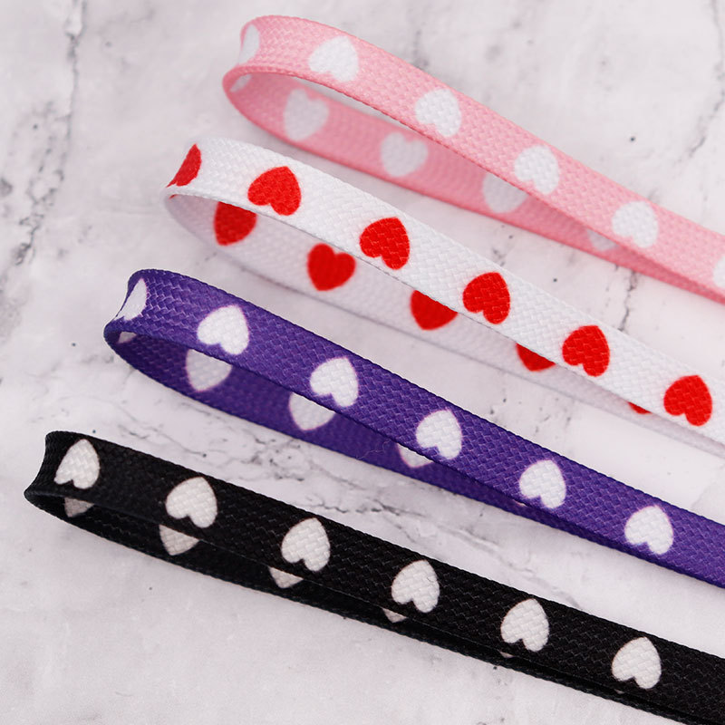 Kulogin differentiated shoelaces love cute AJ1AF1 Air Force One 1970s canvas shoes 7mm flat shoelace decoration Kulogin differentiated shoelaces love cute AJ1AF1 Air Force One 1970s canvas shoes 7mm flat shoelace decoration