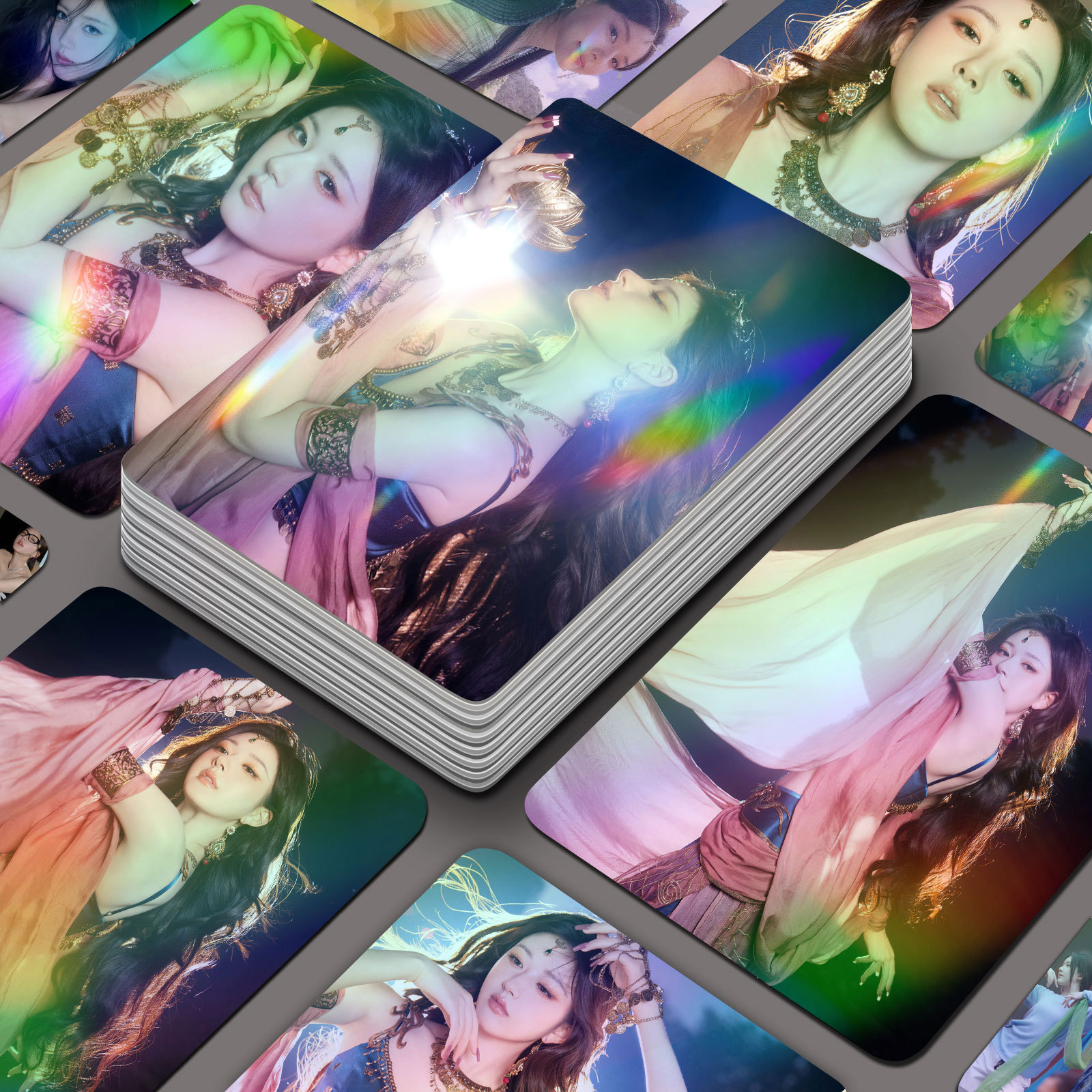 Zhao Lusi's New Year's Eve Gala: 56 Mini Cards, Star-Themed Boxed Set, High-Resolution 3x4 Inch Double-Sided Album, Plus DIY LOMO Cards