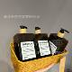 500ml amber PETG flat square bottle semi-transparent brown shampoo shower gel bamboo ring press split empty bottle