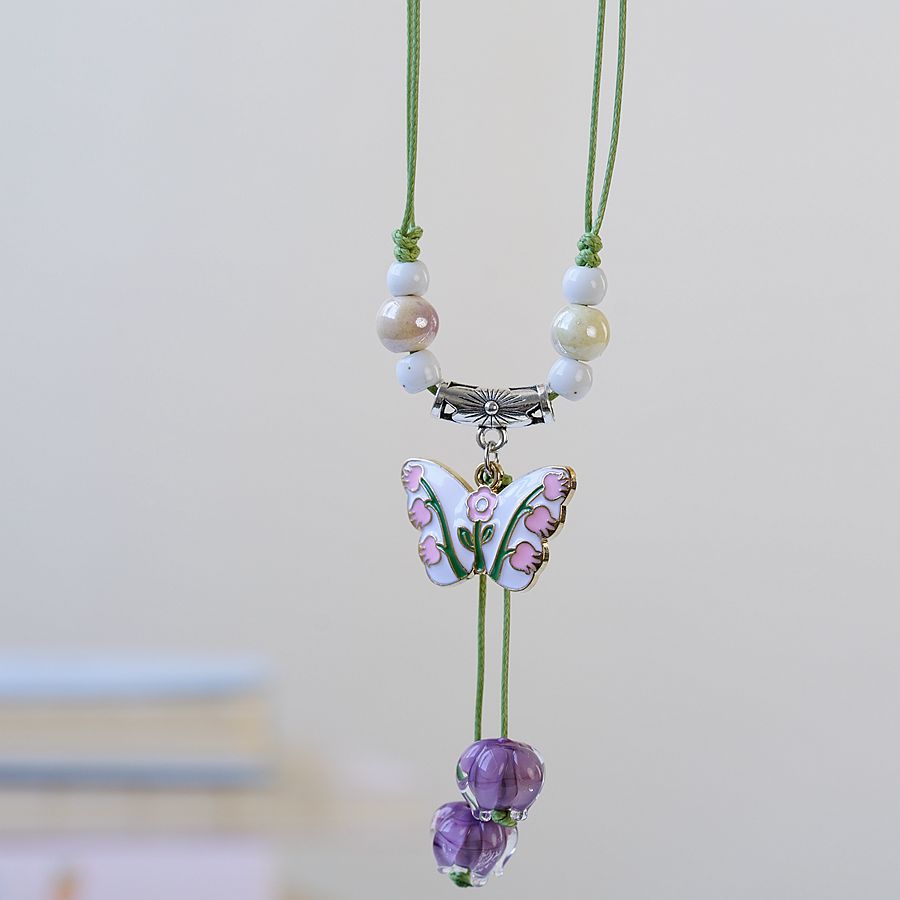 1 Piece Fashion Flower Butterfly Imitation Pearl Alloy rope Womenu0027S Necklace