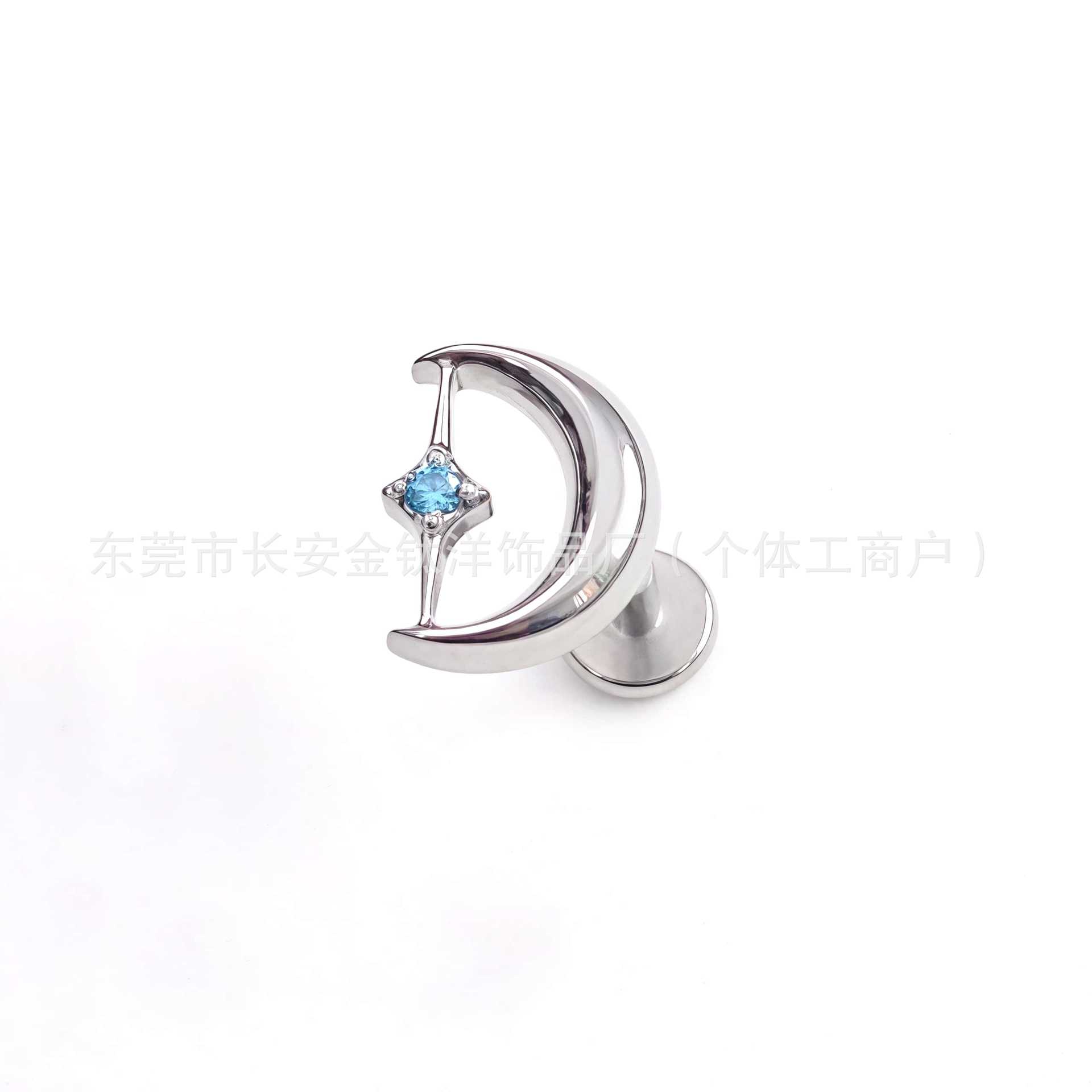 Labret piercing jewelry detail image