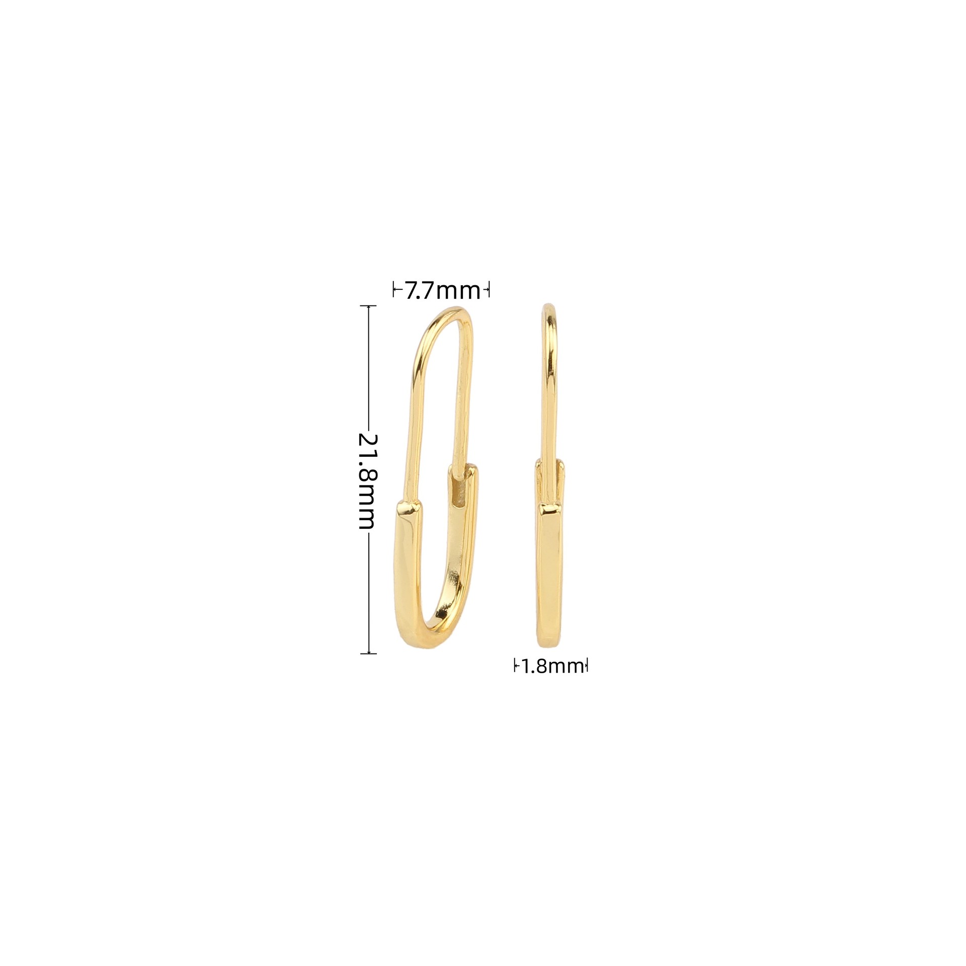 1 Paire Style Simple Trombone Argent Sterling Placage Or Blanc Plaqué Plaqué Or Des Boucles D'oreilles display picture 1