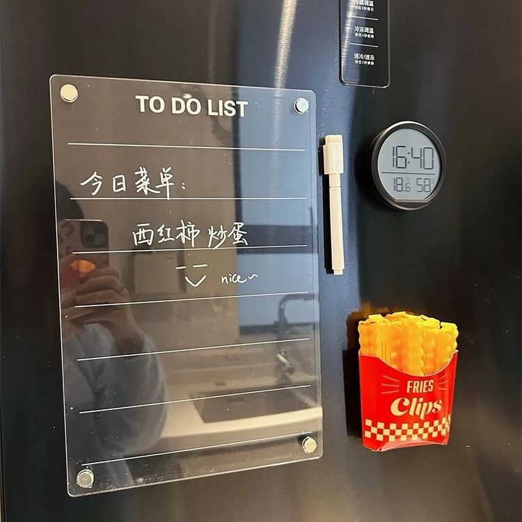 Magnetic Display Board Acrylic Memo Erasable Refrigerator Magnet Message Board Transparent Entrance Iron Door Weekly Schedule