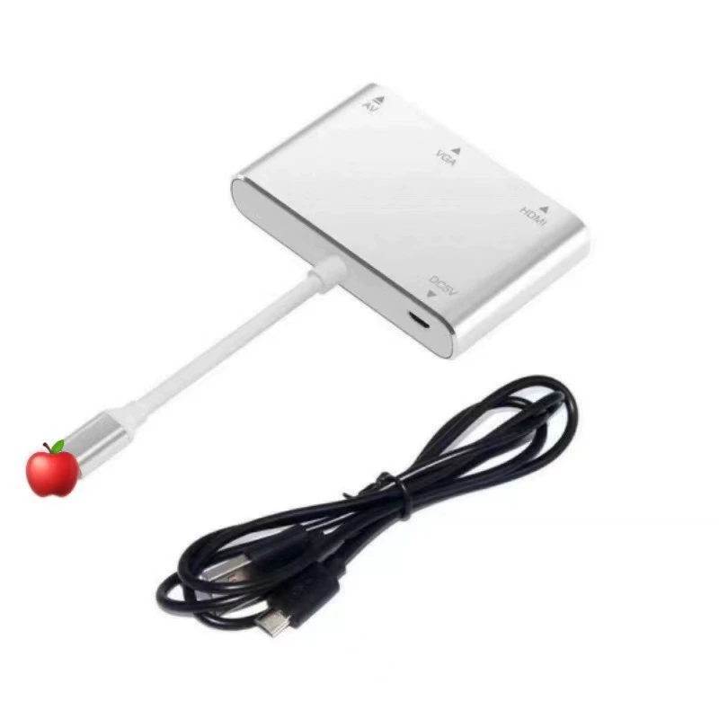 Совместимо с конвертером iPhone к HDMI+VGA, подходит для Lightning к VGA для Apple к HD