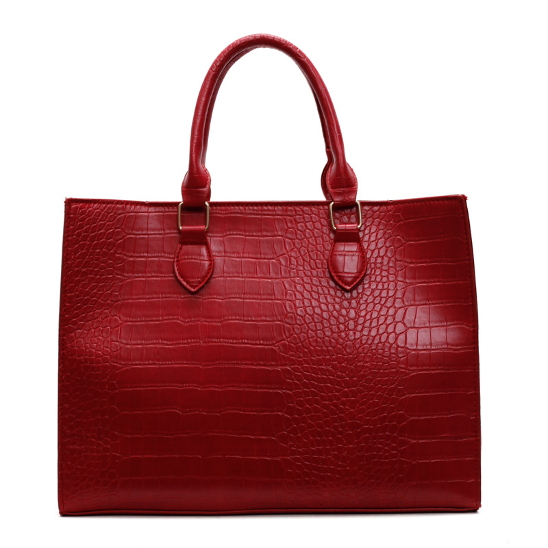 Moda de viaje de moda simple cocodrilo bolso de mano de primavera 2025 nuevo estilo de moda bolso de gran capacidad