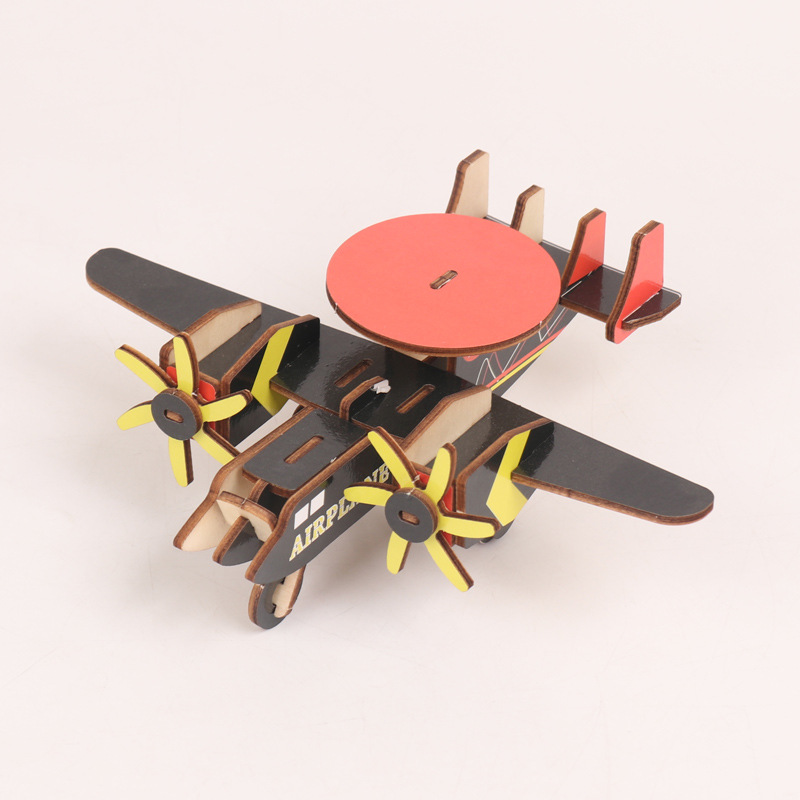 Modelo de ensamblaje de aviones 3D de madera para niños rompecabezas de desarrollo rompecabezas de juguete DIY ensamblaje de aviones rompecabezas tridimensional