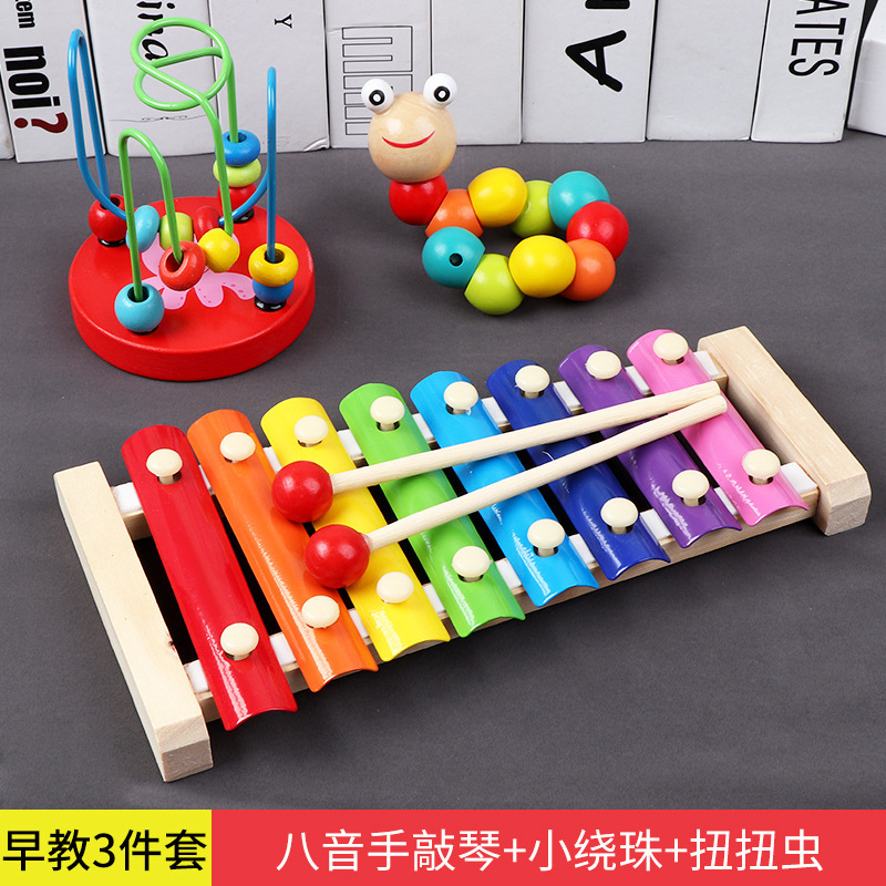 子供の子供の八音の手は小さい木琴の12ヶ月の音楽器の1-2-3歳の赤ちゃんの益智の早教のおもちゃを叩きます。|undefined