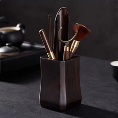 黑檀木茶道六君子套裝家用中式創意收納筆筒實木質功夫茶道6件套