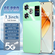 跨境新款F6 Pro 7.3英寸安卓智能手机16+1T工厂直销可Temu代发