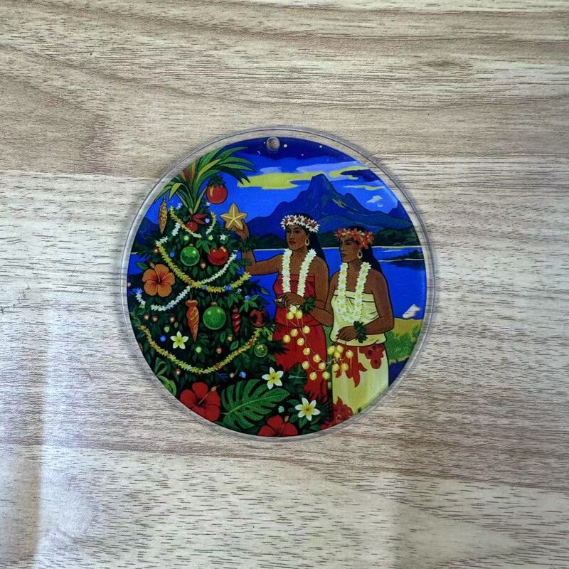 跨境爆款名画灵感圣诞饰品亚克力平面圣诞树装饰品圣诞节节日礼物|undefined