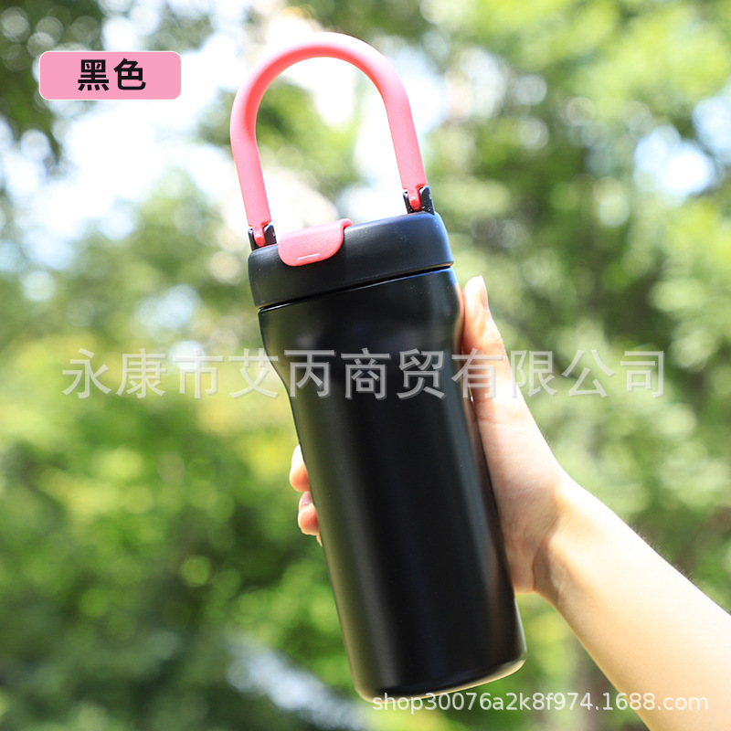 跨境女吸管保温杯感水杯小香风随行轻奢咖啡杯316不锈钢保温杯|undefined