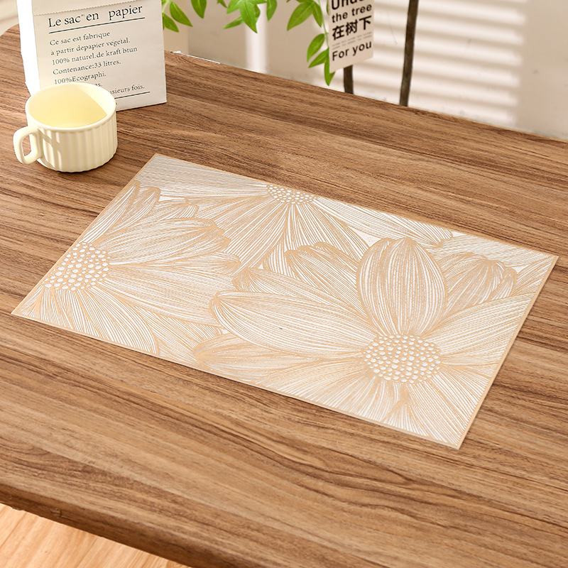 Estilo de flor de lujo ligero, mantel rectangular de PVC, antideslizante, antiescaldado, impermeable, decoración de mesa, suministro especial transfronterizo