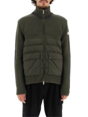 高版本蒙家大口袋羽绒服FW24纯色衔接拉链夹克针织白鸭绒羽绒外套