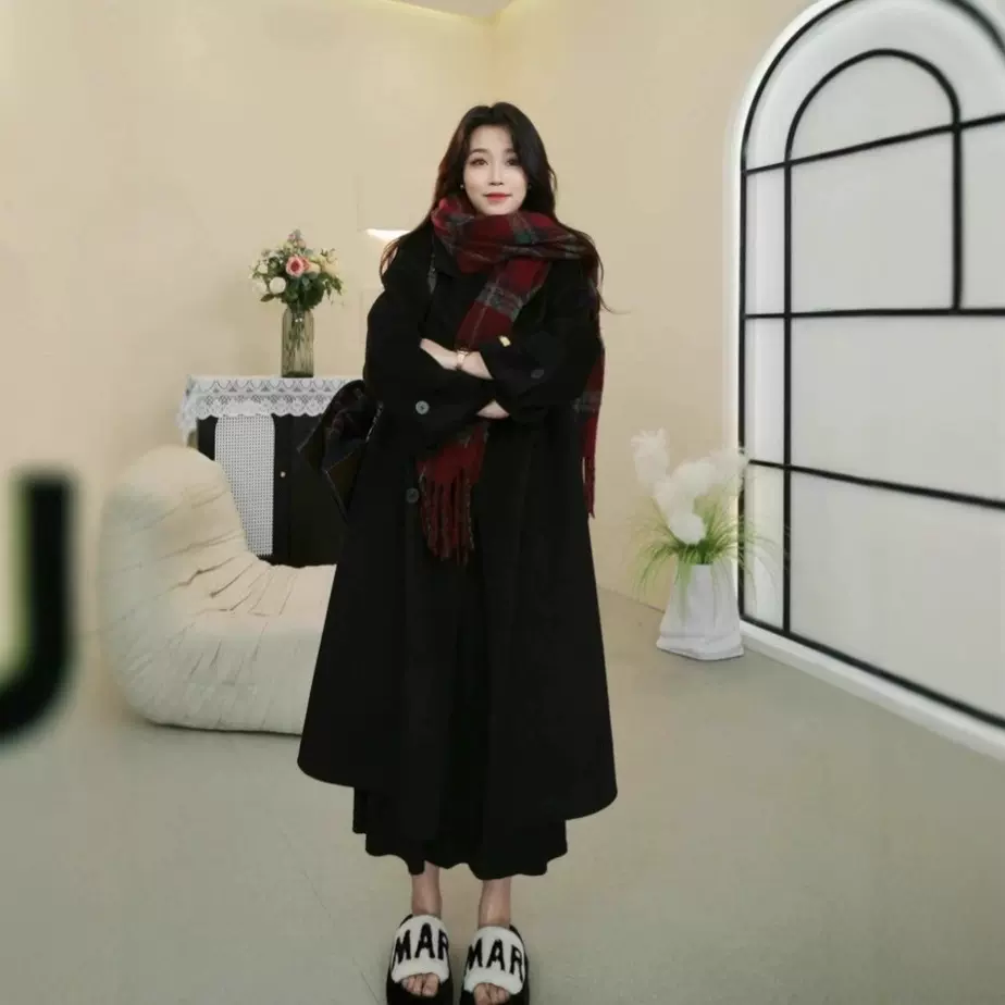 羊毛外套女长款2026秋冬新款韩版气质呢子大衣长款毛呢大衣宽松