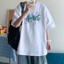 夏季新款棉短袖t恤男士宽松韩版ins潮牌大码男装休闲百搭上衣服