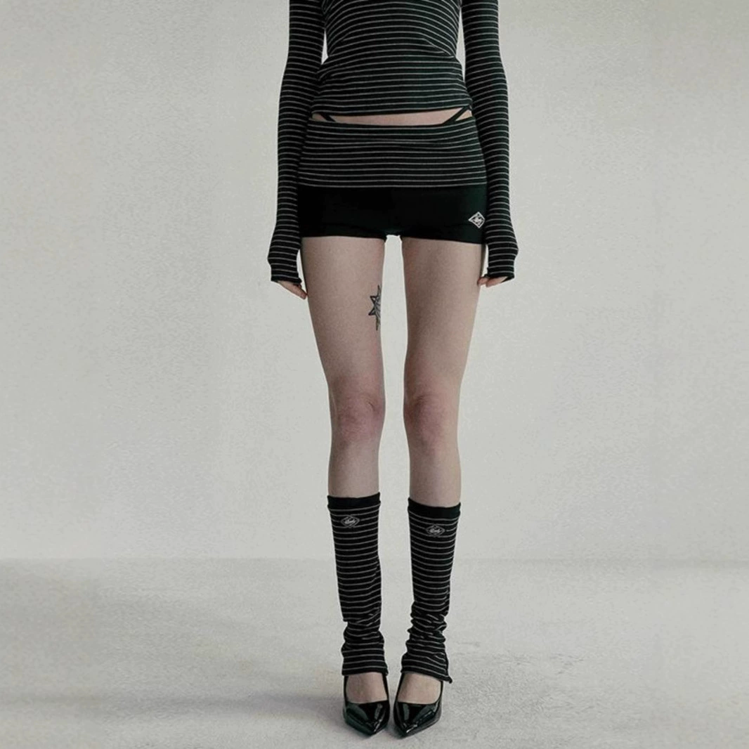 Шорты (badblood bcac) в полоску, узкий крой, короткие «hot pants», цвета S–M