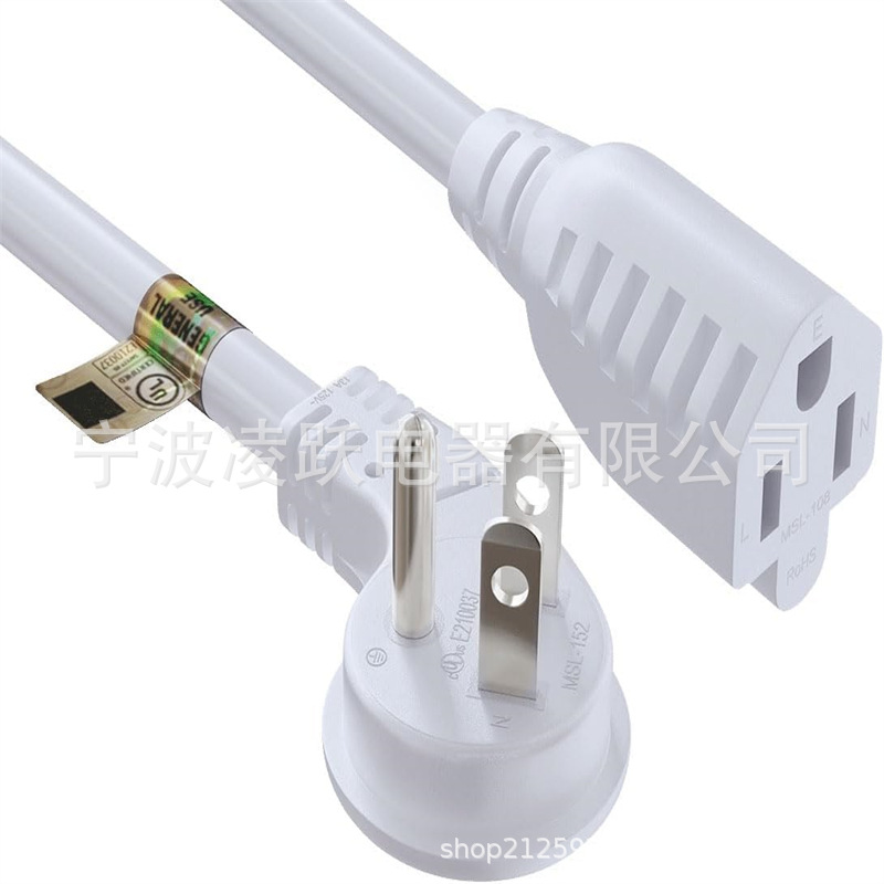 CableLeader 白色 1 英尺超低调电源延长线